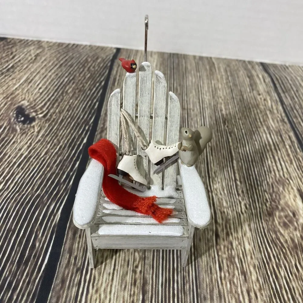 2006 Hallmark Keepsake 'A Winter Perch' Holiday Ornament Adirondack Chair